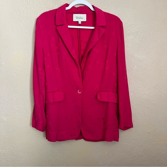 Equipment x Tabitha Simmons Hampton Pink Star Print Blazer Jacket 4 - Picture 2 of 7